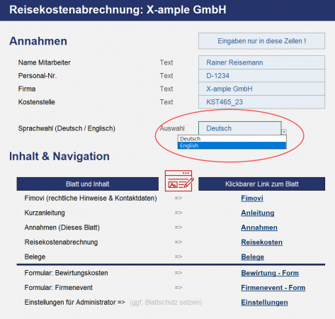 Grundeinstellungen für Mitarbeiter