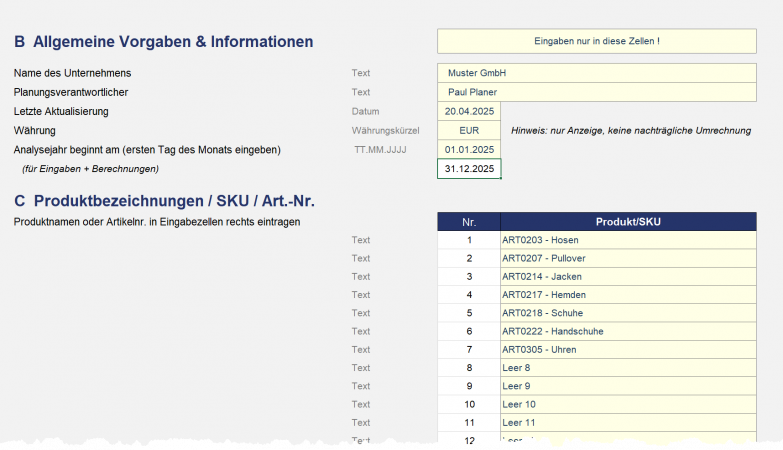 Einfache Eingabefelder