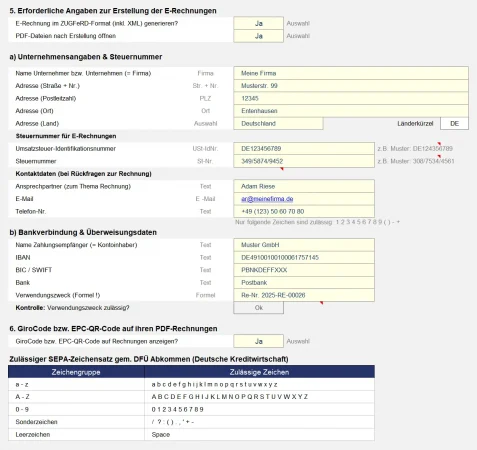 Grundeinstellungen 2