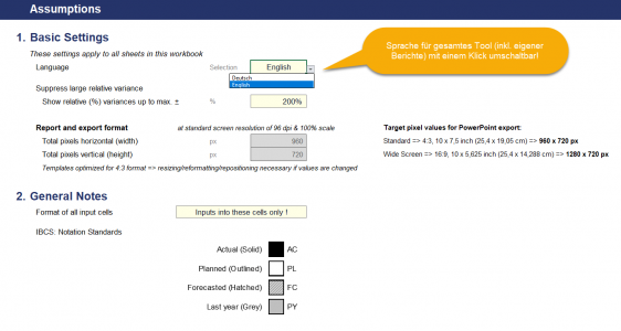 Annahmen in Englischer Sprache