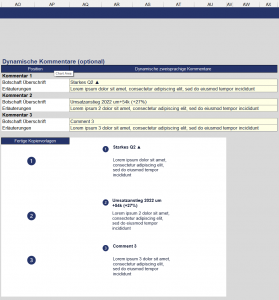 Dynamische Kommentare