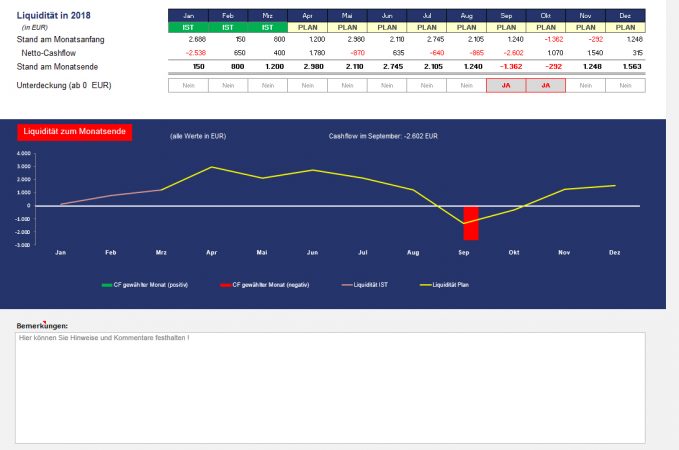 Übersicht Liquidität (Vorschau)